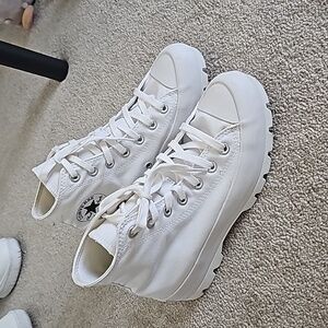 Converse Lugged Platform High Tops. All white. Sz. 7.5.